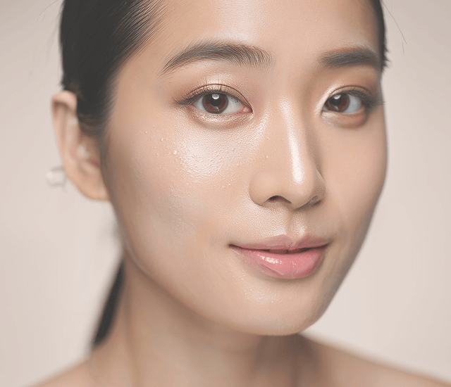 Close-up of even, radiant skin after a rejuvenation programme